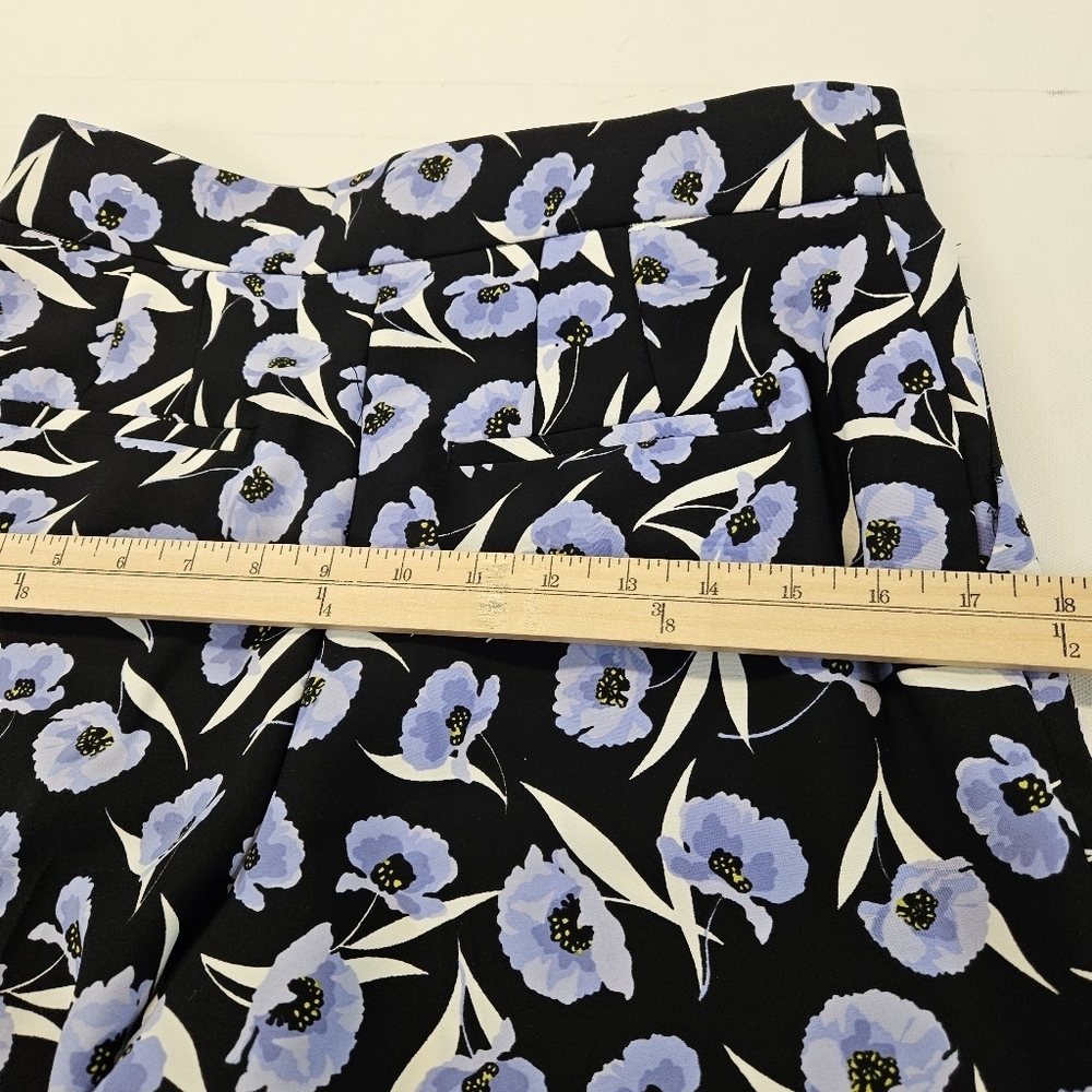 Ann Taylor Wide Leg Pants Size 8 Petite Floral Blue Orange NWT - Picture 6 of 9